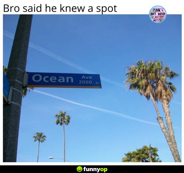 Bro said he knew a spot: Ocean Avenue