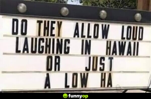 Do they allow loud laughing in hawaii or just a low ha.