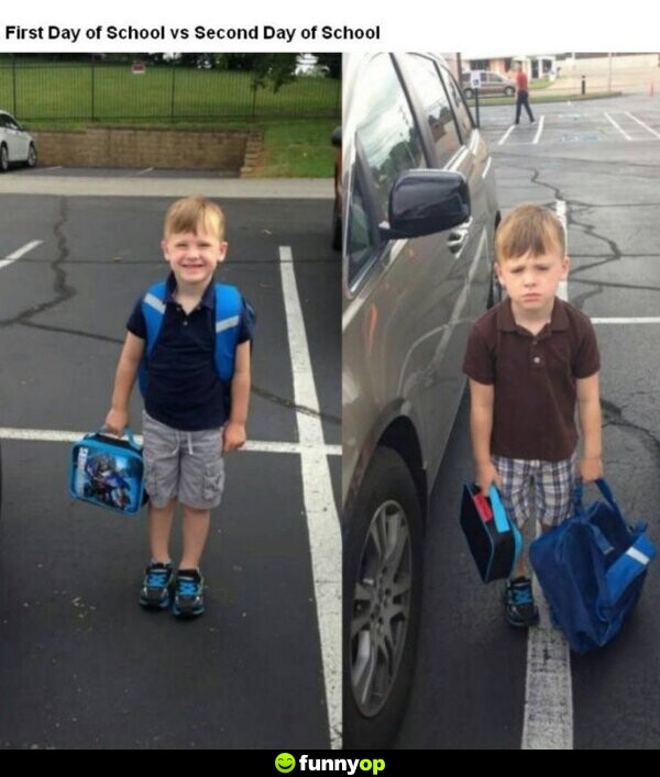 First day of school vs second day of school.