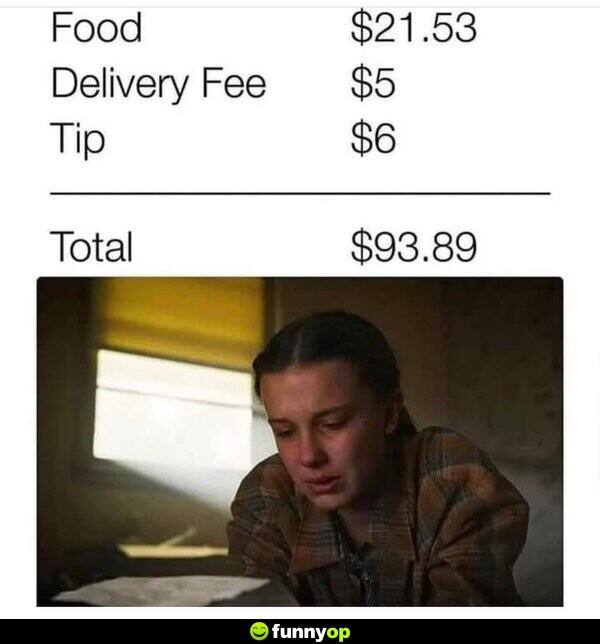 Food .53 Delivery Fee  Tip  Total .89