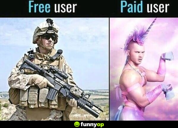 Free user paid user.