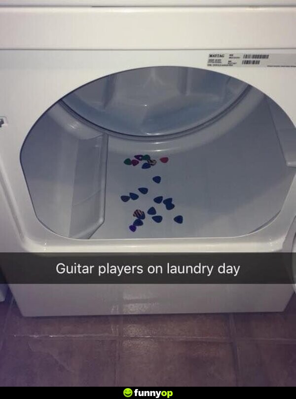 Guitar players on laundry day