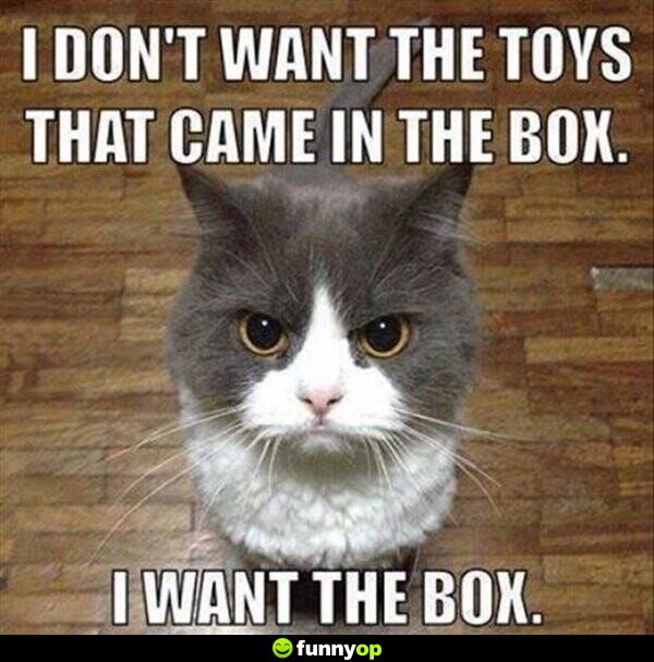 I don't want the toys that came in the box. I want the box.