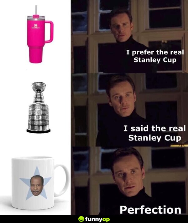 I prefer the real Stanley Cup. I said the real Stanley Cup. Perfection.