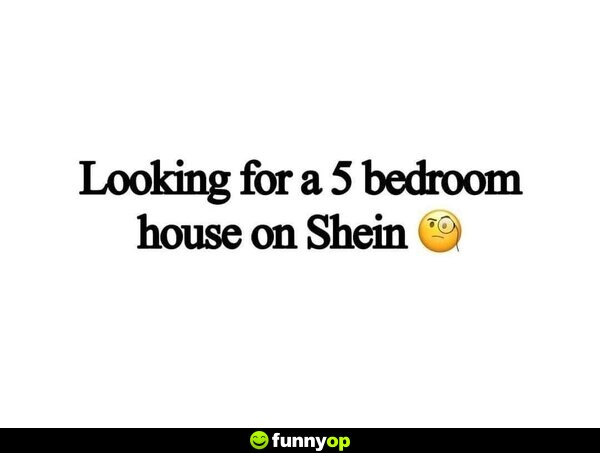 Looking for a 5 bedroom house on Shein