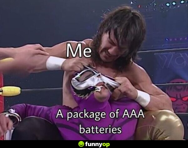 Me A package of AAA batteries.