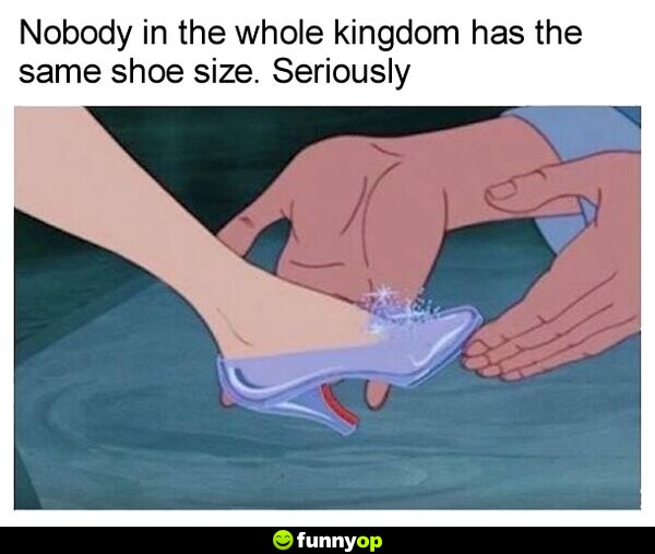 Nobody in the whole kingdom has the same shoe size. Seriously?