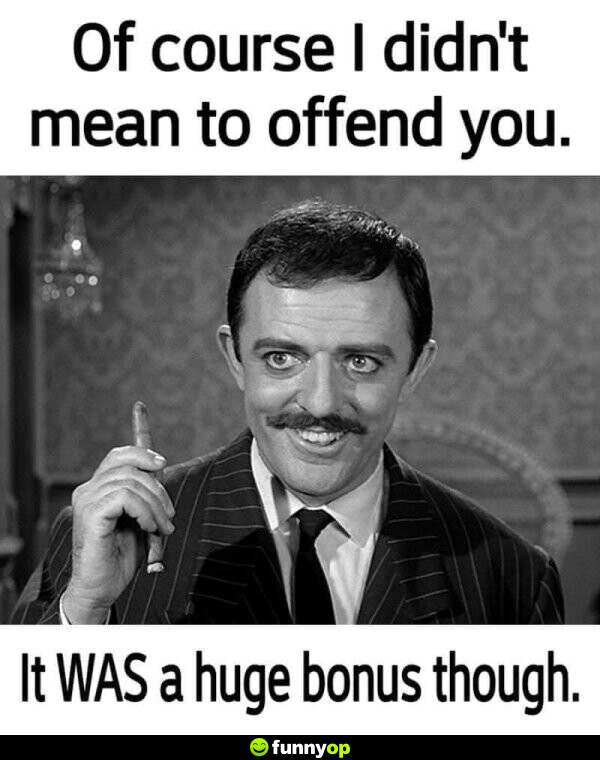 Of course I didn't mean to offend you