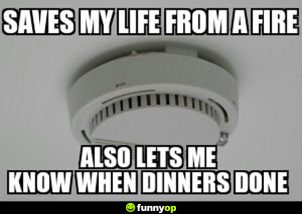 Saves my life from a fire also lets me know when dinners done.