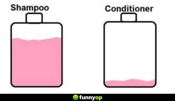 Shampoo vs conditioner.