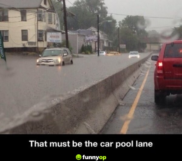 That must be the car pool lane.