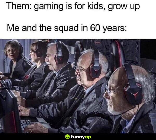 Them: Gaming is for kids, grow up. Me and the squad in 60 years: