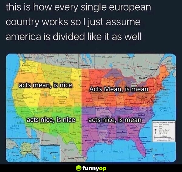 This is how every single European country works so I just assume America is divided like it as well.