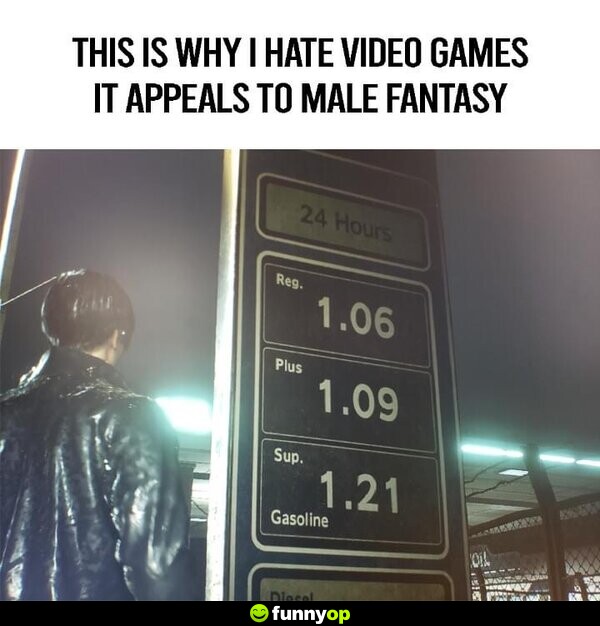 This is why I hate video games. It appeals to male fantasy.