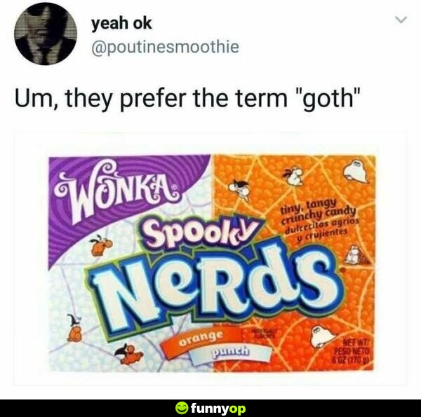 Um they prefer the term goth.