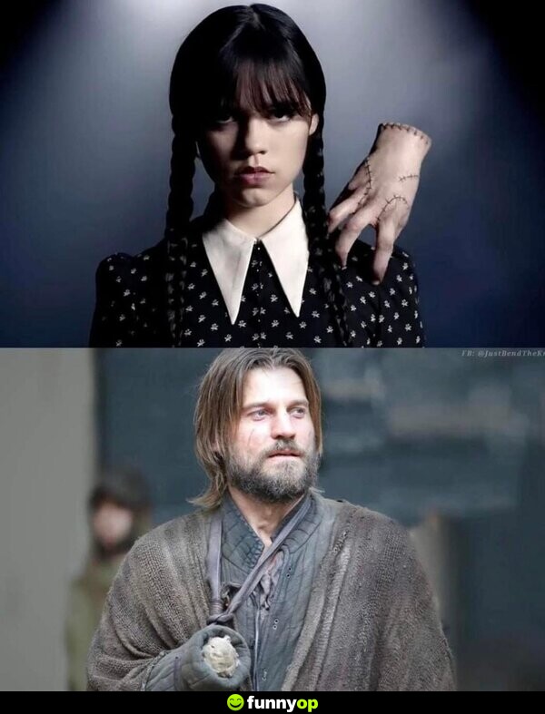 Wednesday Addams and Thing Jaime Lannister