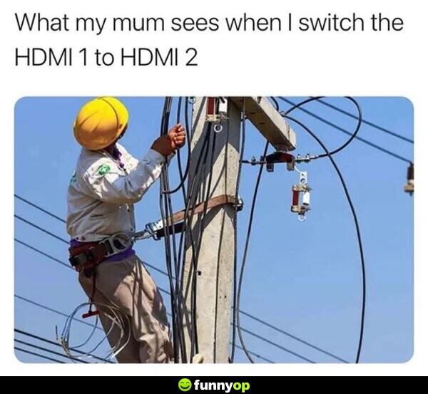What my mum sees when I switch the HDMI 1 to HDMI 2.