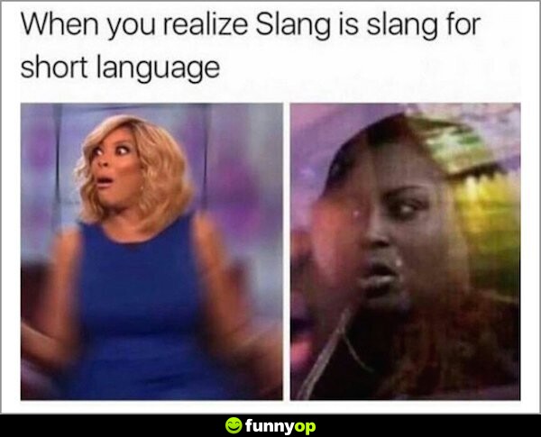 When you realize slang is slang for short language.